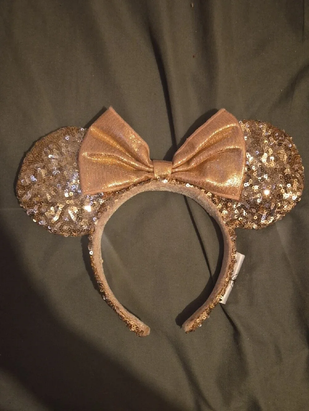 Disney Rose Gold Sequin Minnie Ears Headband Accessory
